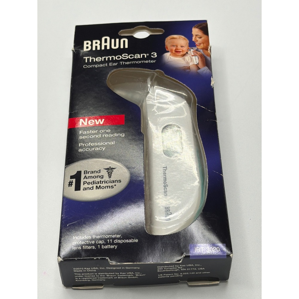 Braun‎ ThermoScan 3 Compact Ear Thermometer IRT 3020 White New Open Box